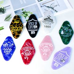 クロスボーダーアマゾンクリエイティブアクリルキーホルダー菱形銘板ロゴ酢酸 DIY アクセサリー