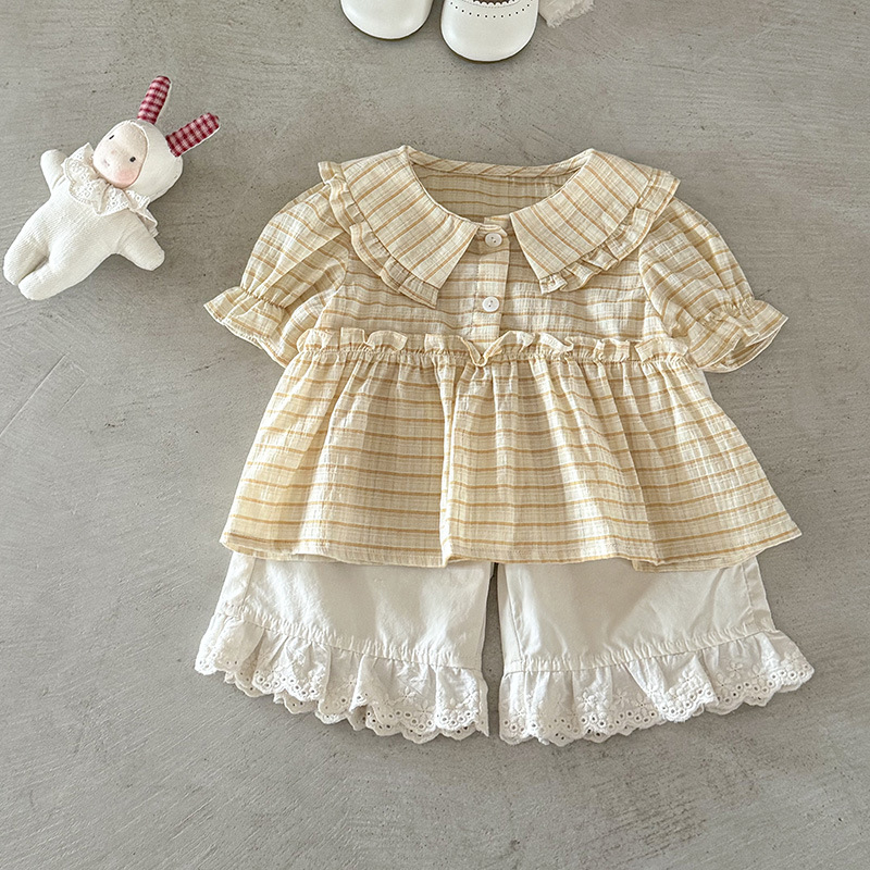 Girls' Dress Summer Wear 2026 New Style Sweet Children's Princess Dress Infant Baby Doll Collar Dress Category a