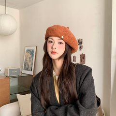 秋冬慵懒感贝雷帽女小红书网红同款氛围感穿搭韩版休闲百搭蓓蕾帽