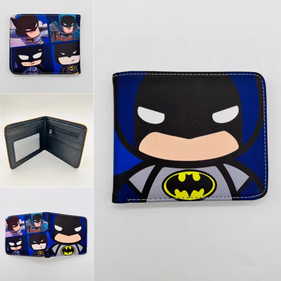 Superhéroe de dibujos animados anime periférico corto Niños estudiante masculino y femenino Cartera de dibujos animados cartera titular de la tarjeta