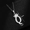 Fashionable pendant with letters, necklace stainless steel, jewelry, English