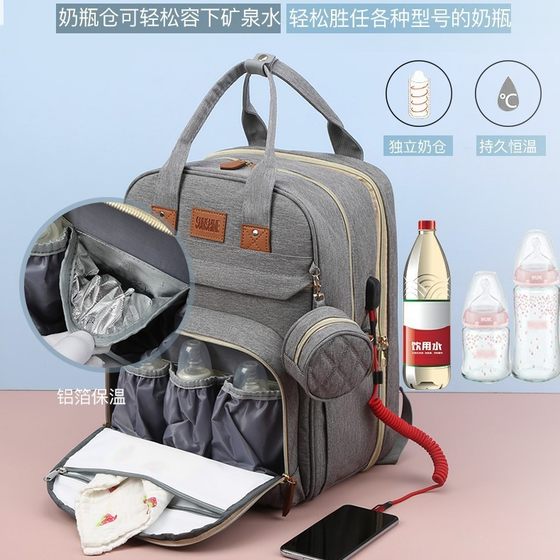 Cross-Border High-End Backpack, Multi-Functional Mommy Bag, Lightweight Large-Capacity Baby Bag for Mother and Baby to Go Out with Baby