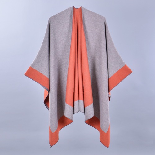 New Women's Spring Scarf Shawl Fashion Versatile Solid Color Four Seasons Imitation Cashmere Slit Cape Amazon