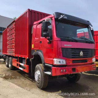 跨境出售豪沃6x4厢式货车 重汽HOWO 9米6 集装箱载货车前四后八轮