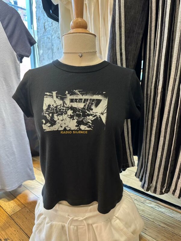 BRADY MENVIHE American Retro New Black Rock Band Printed Short-sleeved T-shirt Women's BM Top