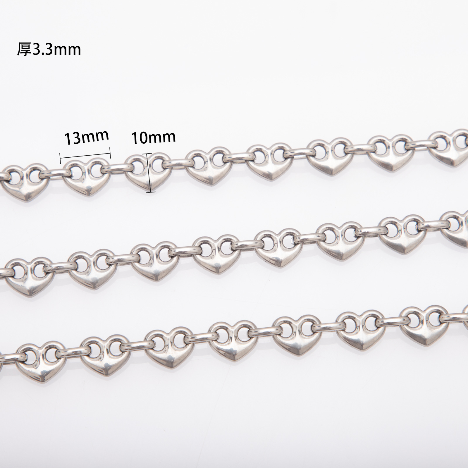 20g Weight Chain Jewelry Making Type Bracelets Classification 1 Piece Quantity 304 Stainless Steel Material Heart Shape Pattern All Seasons Season Casual Style 1 Piece 304 Stainless Steel Bracelets Chain Casual Heart Shape 6