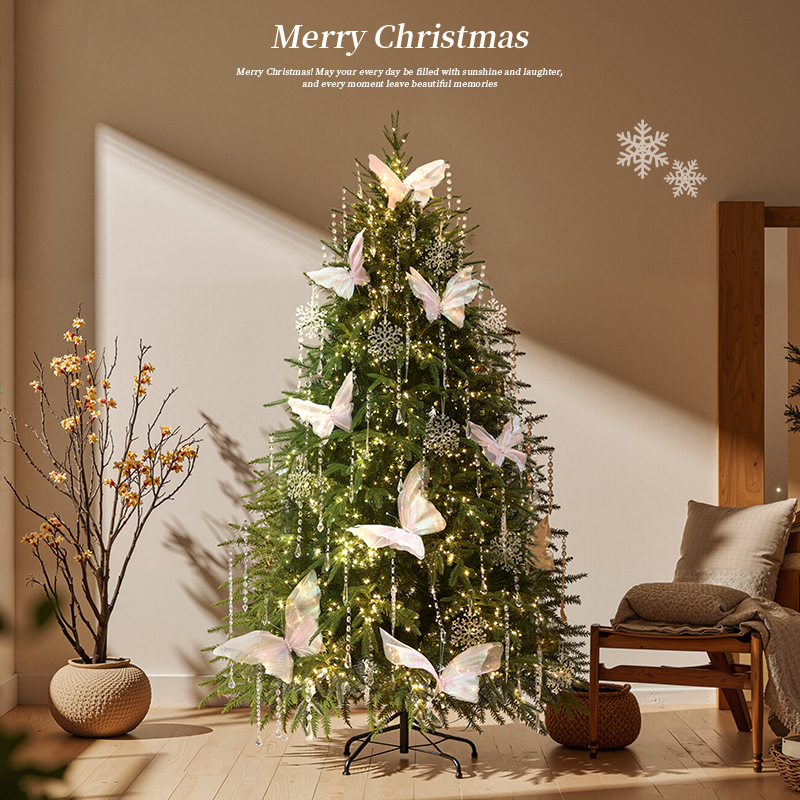 Transfronterizo nuevo PE cristal mariposa árbol de Navidad paquete luminoso hogar sala de estar DIY decoraciones de Navidad