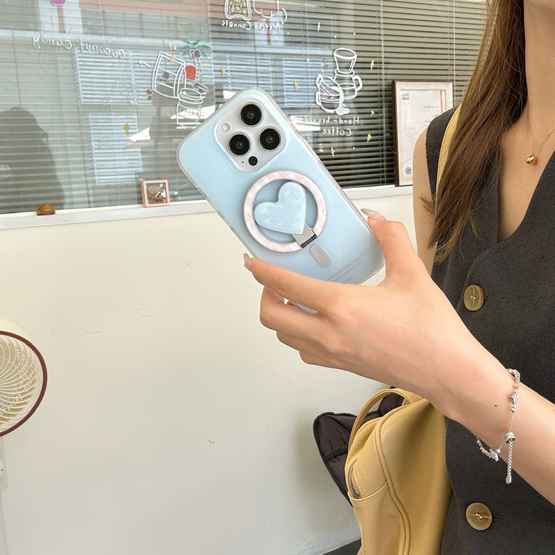 纯色蓝粉适用苹果15promax手机壳iPhone14金属折叠支架13磁吸16p|undefined