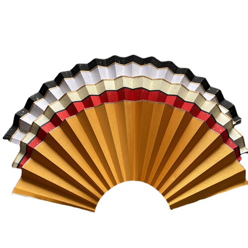 Calligraphy and painting silk fan with Su Gong fan silk silk double-sided sprinkled with gold fan with through strips with mahogany and jade bamboo folding fan