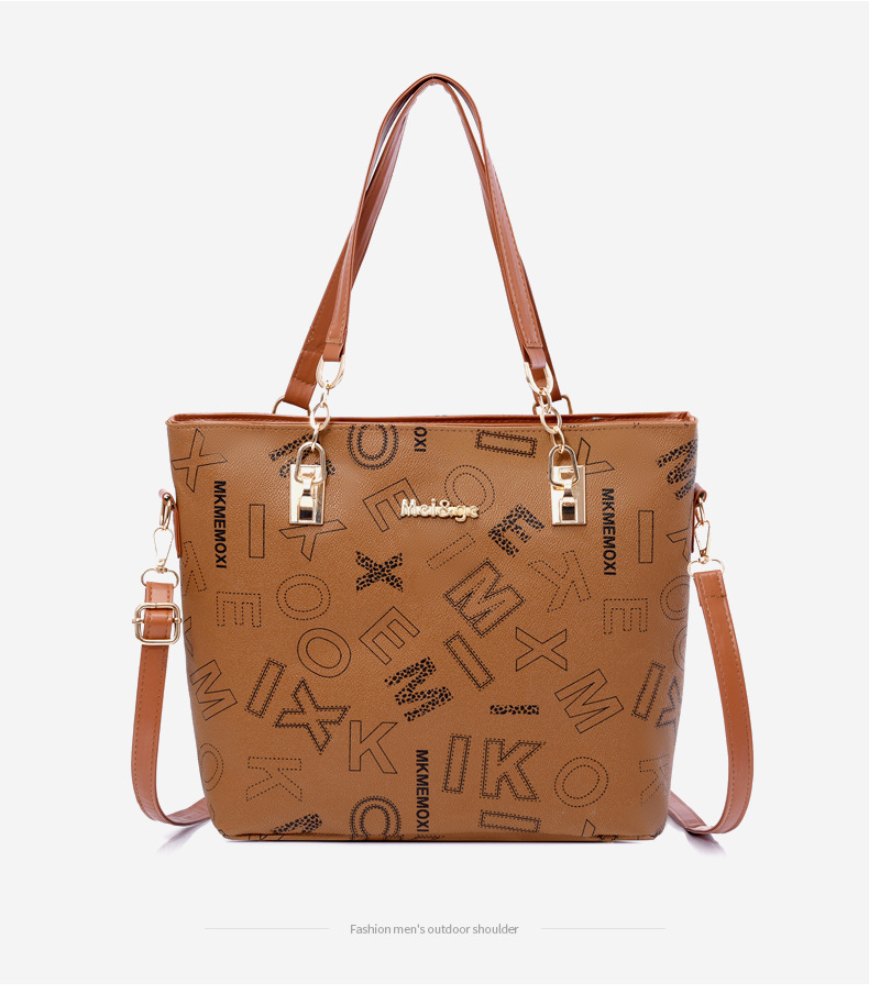 Cross-border foreign trade large-capacity new European and American retro mother-and-child bag multi-piece set women's bag, single-shoulder crossbody handbag undefined