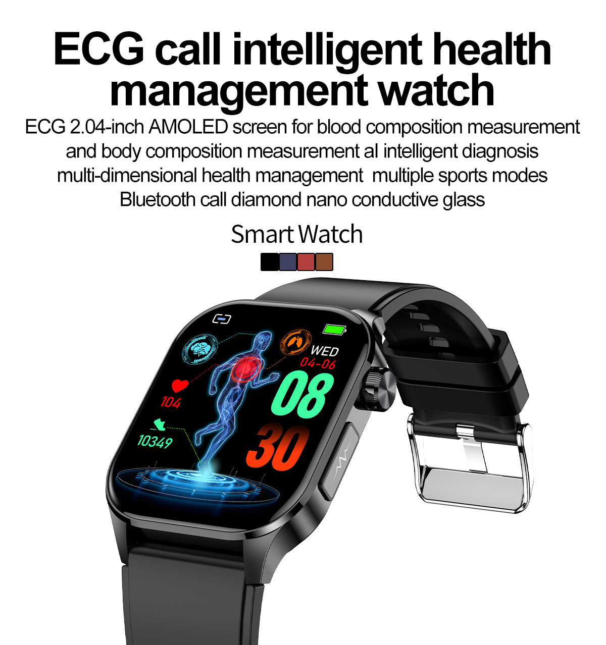 Smartwatch Mit Ekg Blutdruck Und Herzfrequenzmesser Unisex_voghion.com