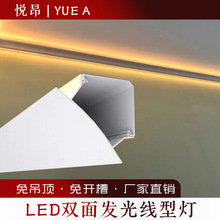石膏顶角线灯免吊顶免开槽天花明装线条灯客厅墙角铝合金线形灯槽
