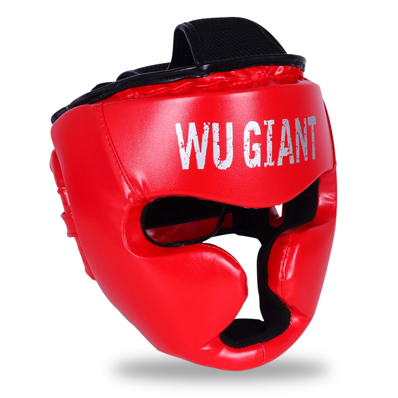 Sanda casco de boxeo de los niños profesional anti-caída de combate LUCHA CONTRA Muay Thai Mono Cara engrosada máscara cabeza protección de la cara