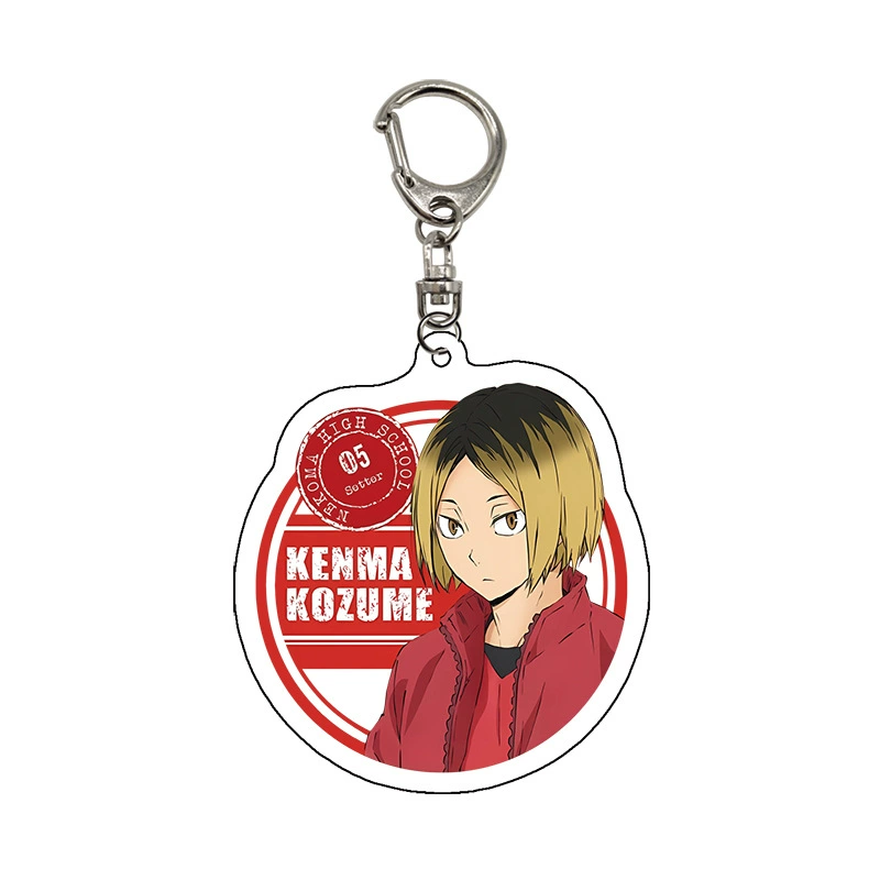 Акриловый брелок (PQ Junior) персонажи Haikyuu!!, 6–6,5 см x 3 мм, кольцо из нержавеющей стали