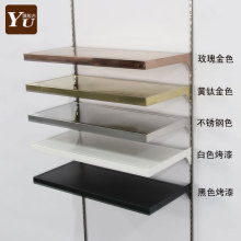 服装店展示架墙壁卡AA柱梯柱立柱黑色白色不锈钢玫瑰金层板架托板