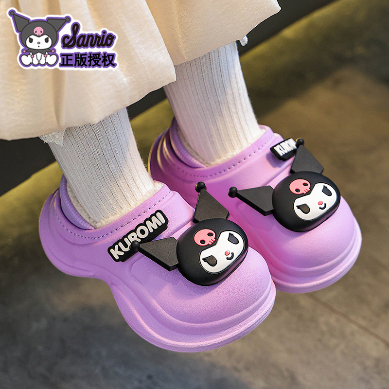 Sanliou zapatillas de algodón de invierno para niños, niñas, calentamiento y terciopelo impermeable para niños y medianos, bolsas impermeables de tacones de algodón Kulomi