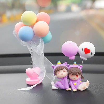 Car ornaments, Decoration Car Ornaments Cute - purple-clothes-rely-on-lovers-purple-white-love-ball-shake-head-maca