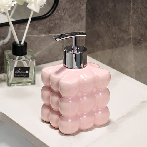 Light luxury ceramic hand washing shampoo bottle bathroom shower gel empty bottle refill bottle press bottle lotion dispenser wholesale