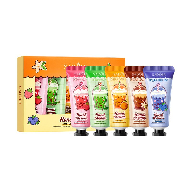 Comercio exterior transfronterizo SADOER colorido traje de crema de manos de flores y frutas hidratante anti-agrietamiento crema de manos regalo image 22