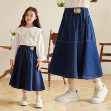 女童牛仔半身裙2025年新款韩版夏季小女孩中款半身裙洋气公主裙