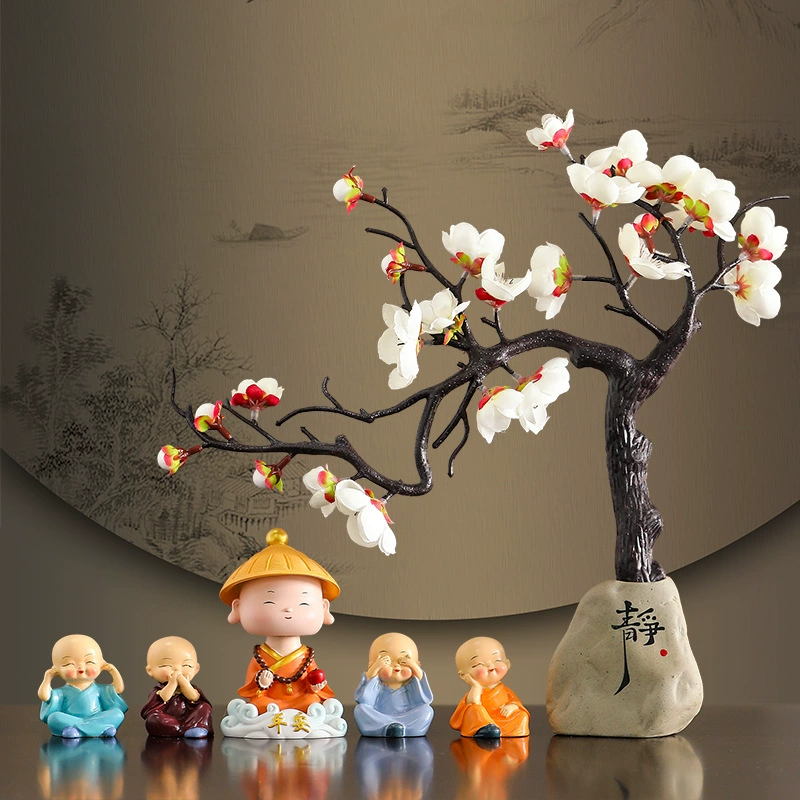 Милые фигурки монахов ручной работы, креативные изделия из смолы, новые элитные подарки, украшение для рабочего стола для мужчин