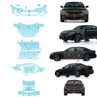 Cross-border exclusive for BMW 3 Series G20 invisible paint protective film to prevent scratches and brighten (Automotive Film) - tpu75mil-bmw-3-series-g20-full-car-specially-cut-tpu-protective-film