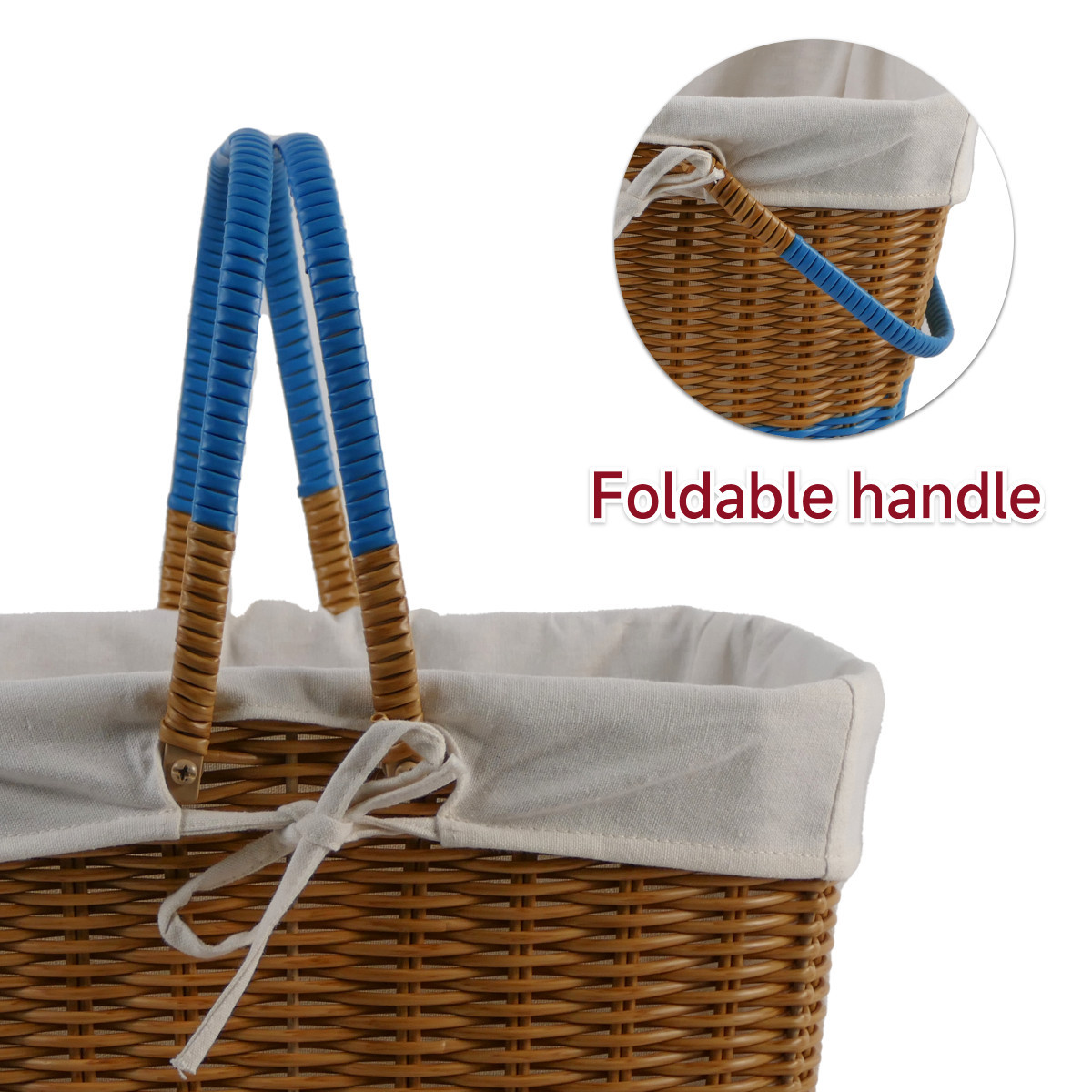 Cesta de plástico tejido cesta de baño cesta de almacenamiento de huevos cesta de compras portátil cesta de verduras cesta de picnic mango