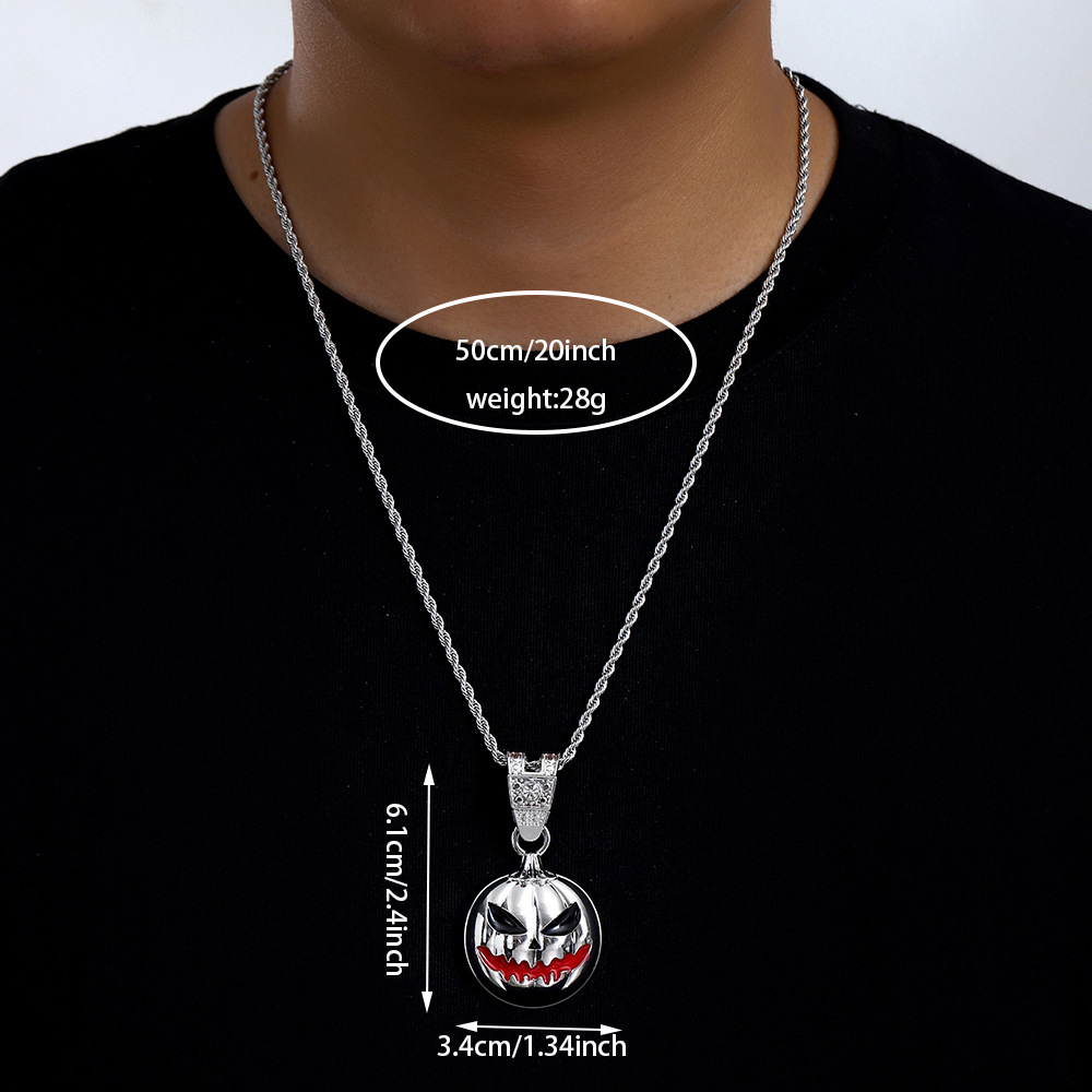 Europa y los Estados Unidos transfronterizos calabaza calavera aleación colgante de goteo personalidad exagerada collar de hombre fábrica al por mayor