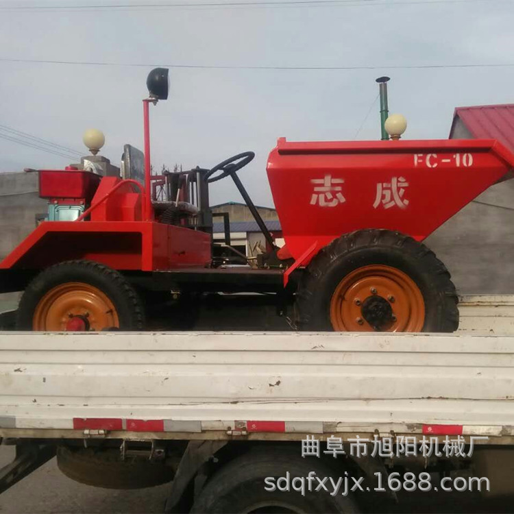 FC-15柴油电启动翻斗车建筑工地小四轮蹦蹦车15马力前翻斗运输车