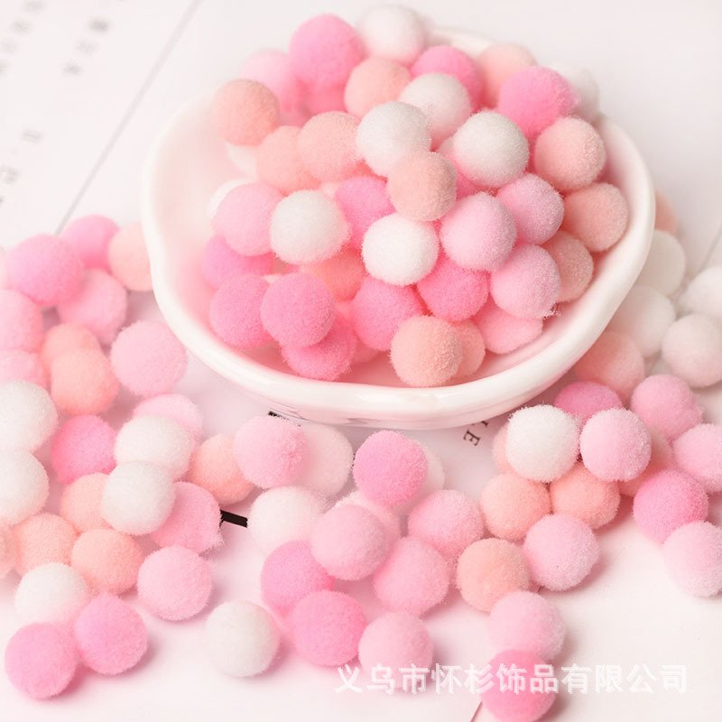 10-30mm color de alta elasticidad color bola de pelo pequeña jardín de infantes niños bricolaje material hecho a mano accesorios