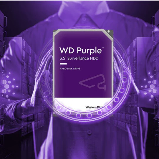 Подходит для видеонаблюдения, жесткий диск Western Digital Purple 8TB 256MB SATA CMR вертикальный (WD85PURZ)