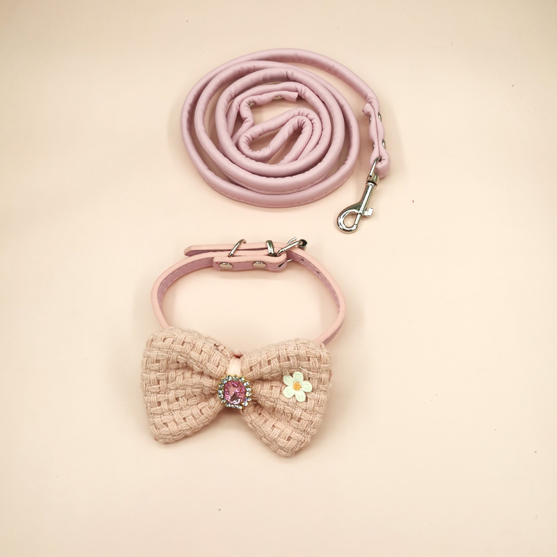 Sweet Pu Leather Bow Knot Pet Collar display picture 14