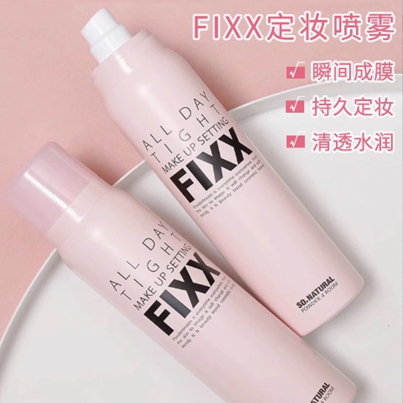 FIXX spray de maquillaje 120ml para mantener el maquillaje durante todo el día fixx agua brillante refrescante impermeable natural no mareado + V