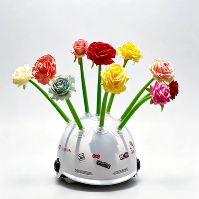 Motosiklet dəbilqələri, cute suction cup sunflower, universal