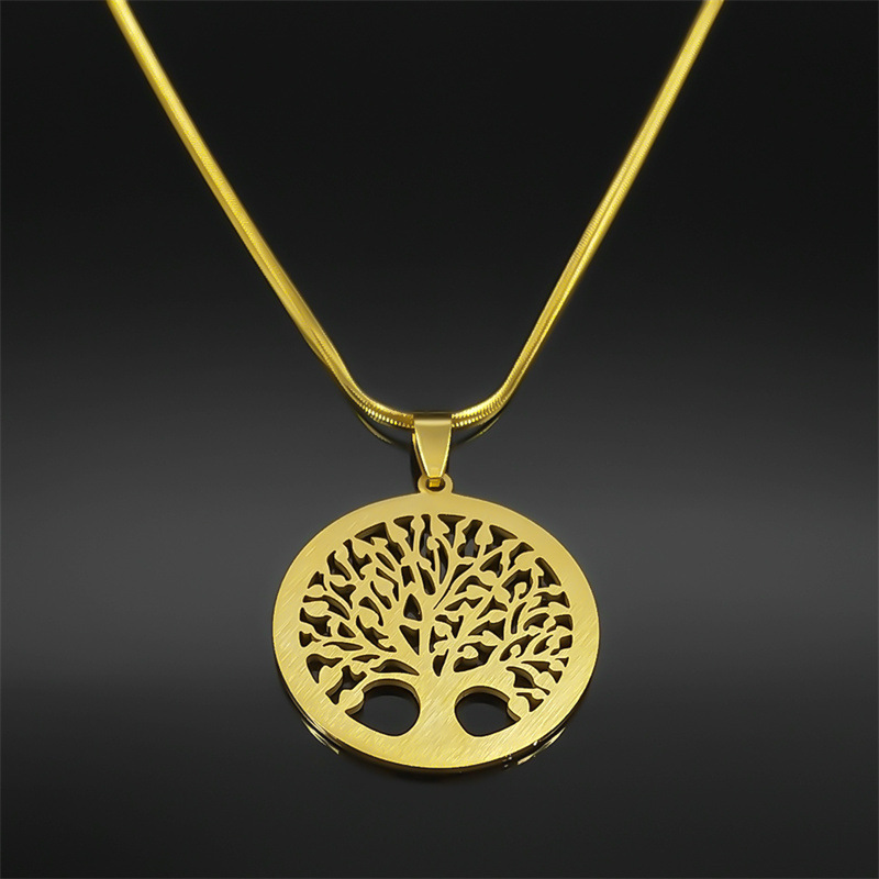 Pendentif dauphin conque serpent en titane français, noix de coco, arbre de vie, accessoires de bijoux DIY, pendentif rose en acier inoxydable_voghion.com