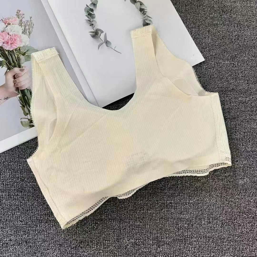 W690 # chaleco de hombros anchos con textura francesa todo fósforo hueco cuello en V espalda hombros anchos espalda en U ropa interior cómoda agradable para la piel