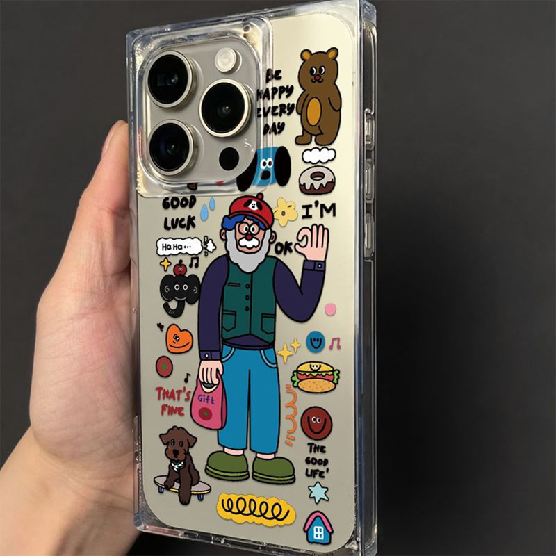Suitable for Transparent Ice Crystal Square Mobile Phone Case Feather Yarn Little Black Cat New Mobile Phone Case Holder Apple 16Promax Case Suitable for Transparent Ice Crystal Square Mobile Phone Case Feather Yarn Little Black Cat New Mobile Phone Case Holder Apple 16Promax Case