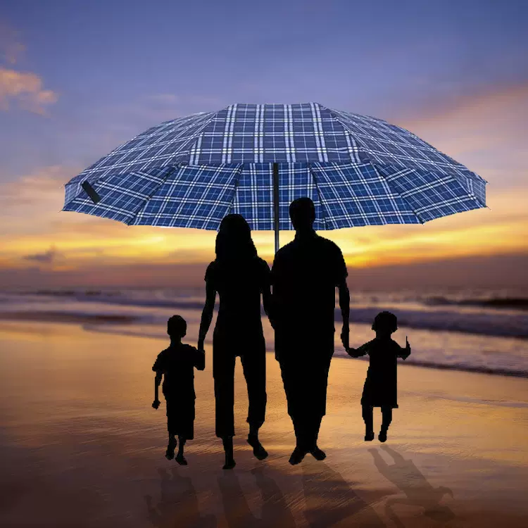 厂家批发创意商务男 家用大伞面三折叠倒杆10骨加大2-3人格子雨伞