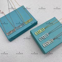 抖音高品质V金电镀简约设计双T项链女欧美风个性百搭十字架锁骨链