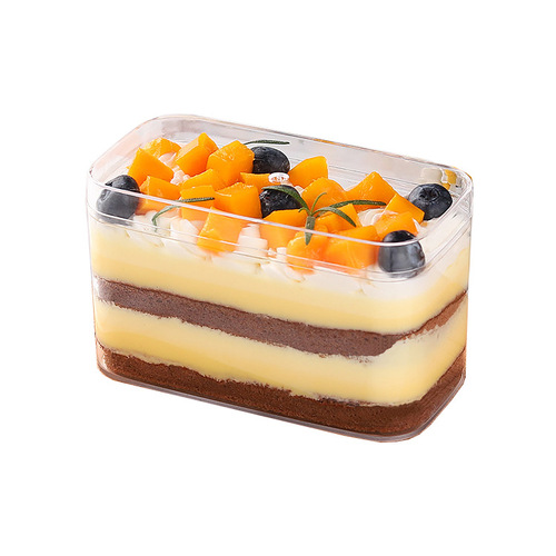 Transparent plastic box food can rectangular cereal sealed transparent box with lid shrimp chip milk date square box