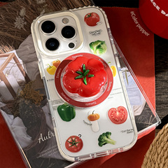立体番茄蔬菜磁吸支架苹果16promax手机壳17适用13高级iPhone15透