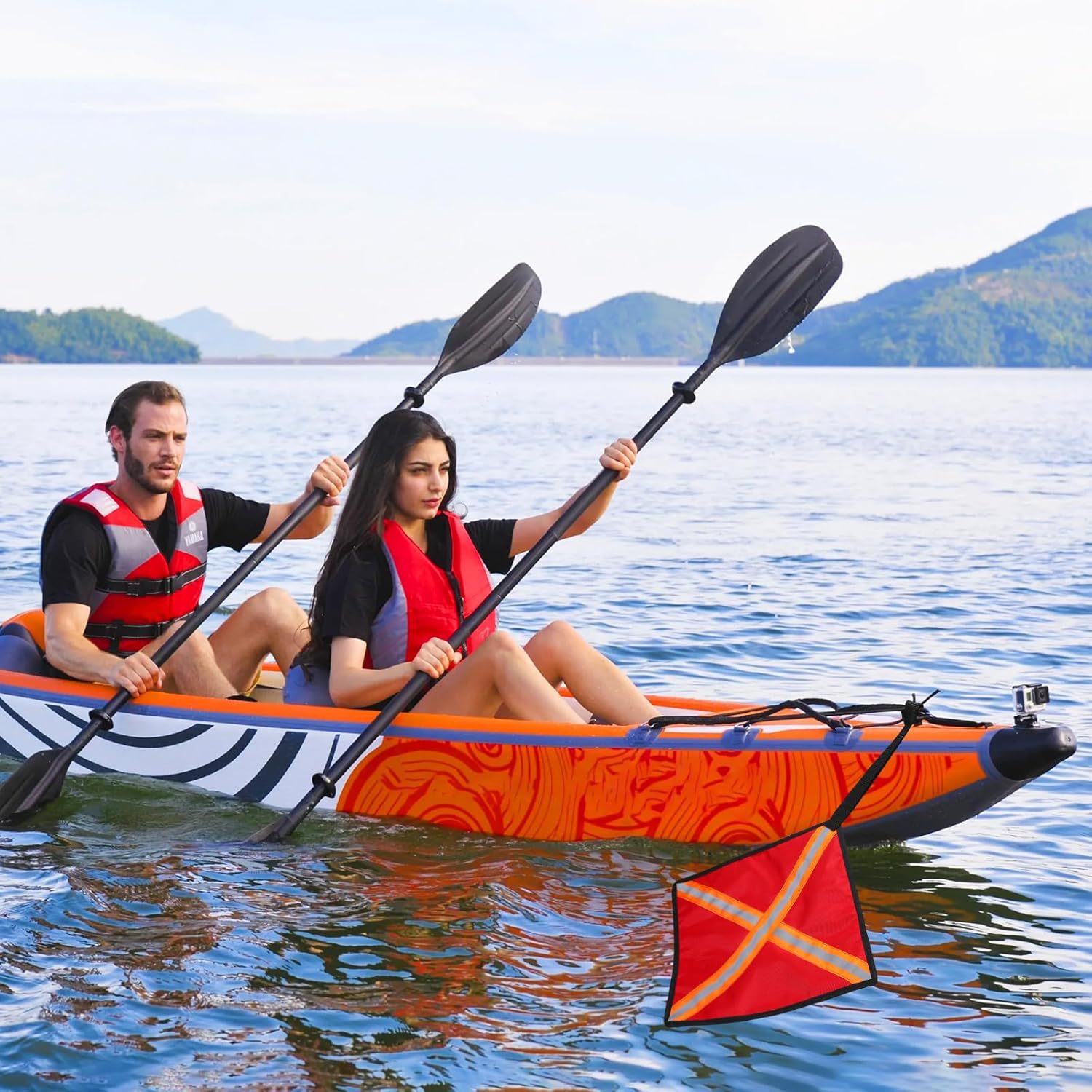 Cross-Border New Product Truck Reflective Safety Flag. Kayak Canoe Super Trailer Warning Flag