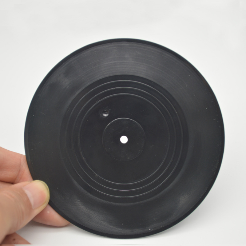 咖啡CD杯垫跨境产品 怀旧复古黑胶唱片隔热杯垫ABS塑料防滑餐垫