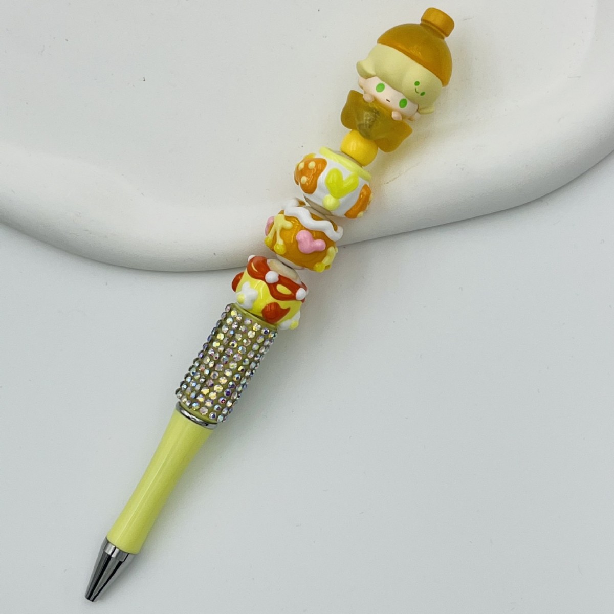 Genuino bolígrafo de granos espumoso, bolígrafo de cuentas encantador, bolígrafo de regalo creativo de dibujo a mano, bolígrafo de bola creativo