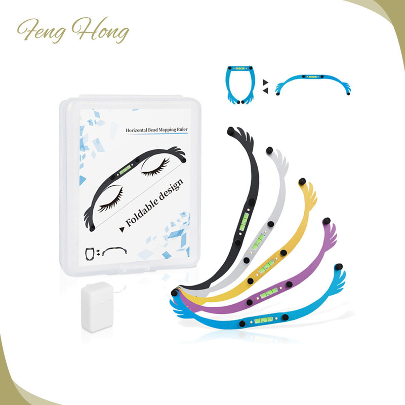 Embroidery eyebrow design artifact thrush folding bow-shaped ruler eyebrow level symmetrical ruler eyebrow measuring ruler beauty makeup