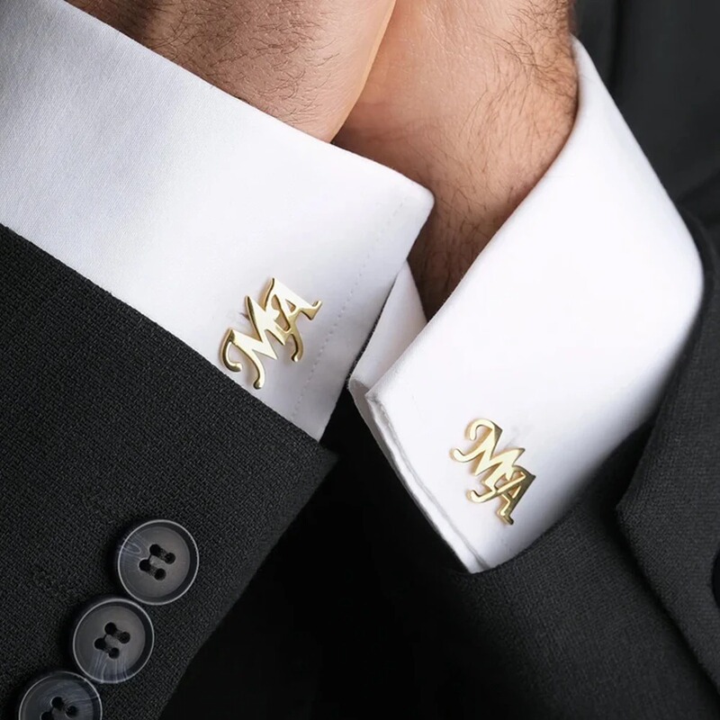Distinctive Stainless Steel Letter Men's Cufflinks French Cufflinks Creative Simple Men's and Women's Clothing Shirt Decoration Cross-border Hot Distinctive Stainless Steel Letter Men's Cufflinks French Cufflinks Creative Simple Men's and Women's Clothing Shirt Decoration Cross-border Hot