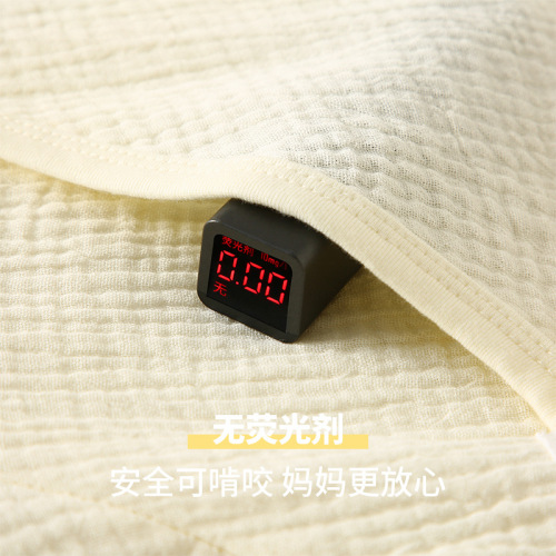 Newborn crawling suit, baby summer pure cotton gauze jumpsuit, Category A fetal cap, petal bib, thin, breathable, long crawling suit