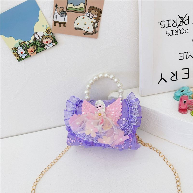 Bolsos infantiles, bolsos de moda princesa de perlas, bolsos de cambio de chicas lindas, bolsos de hombro de chicas