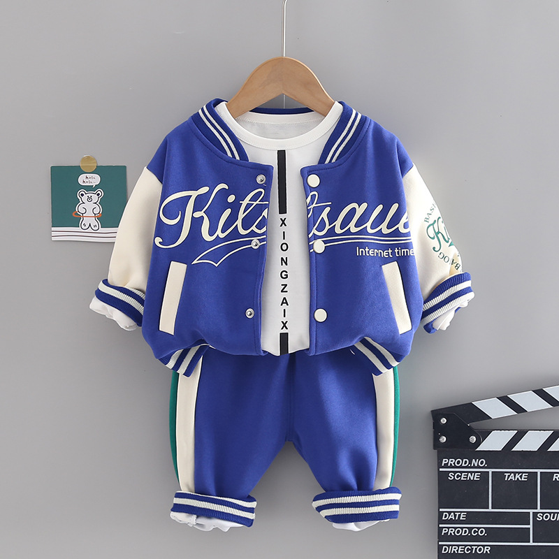 Kinder-Baseballanzug, Strickjacke, Herbst-Langarm-Freizeitsportbekleidung, Kinderkleidung, Baby-Set,_voghion.com