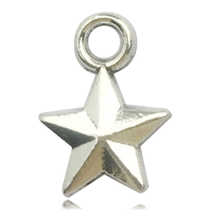 Retro DIY accesorios de joyería de aleación hechos a mano 1 Estrella hueco estrella de cinco puntas collar de meteorito pendientes colgante
